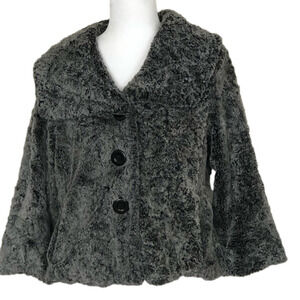 Cabi Chinchilly Faux Fur Jacket, button down
